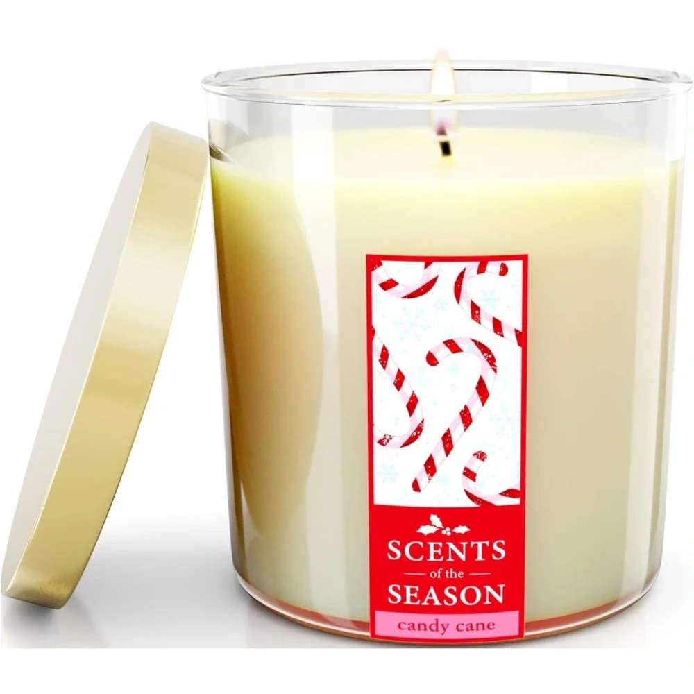 Set of 3-Christmas Soy Candles-‎ Fraser Fir, Candy Cane, Christmas Cookie